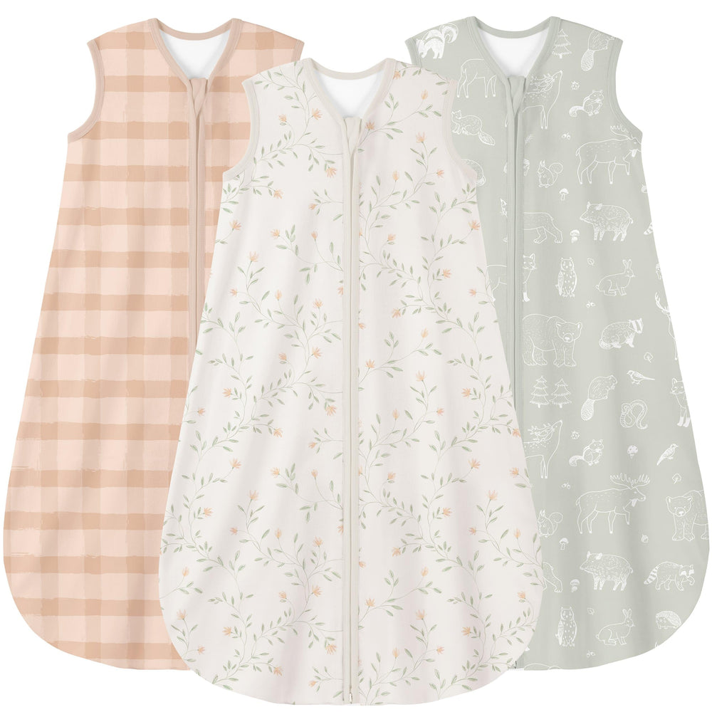 Yoofoss Baby Sleep Sack packaging shows a ready-to-use 3-pack for toddlers.