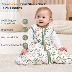 Yoofoss sleep sack shows a 2-way zipper for easy diaper changes at night