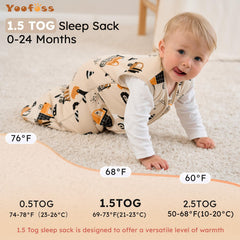 Bell-shaped bottom of Yoofoss sleep sack offers leg space and hip comfort