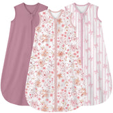 Yoofoss baby sleep sack front view highlighting soft organic cotton for gentle nighttime comfort.