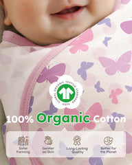 Yoofoss swaddle with hook-and-loop offers adjustable snug fit
