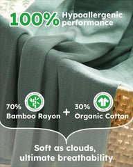 Yoofoss bamboo-cotton blend closeup highlighting ultra-soft texture for sensitive baby skin.