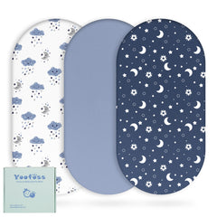 Yoofoss bassinet sheets in 32x16 inches with 5-inch pocket for a secure fit