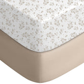 Yoofoss brown leaf crib sheet pack for a snug two-pack fit