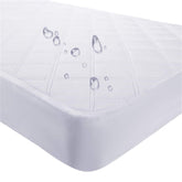 Yoofoss crib mattress protector rolled for easy setup and protection against spills