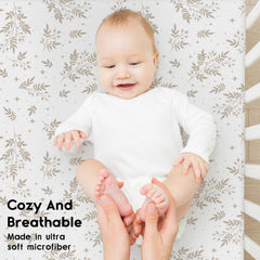 Yoofoss crib sheet in use on mattress shows quick, easy placement