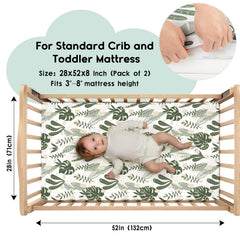 Yoofoss fitted crib sheet 52x28x8in pocket ensuring snug fit.
