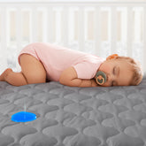 Yoofoss mini crib protector in dark grey offers universal 38x24 fit.