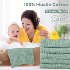 Yoofoss muslin baby washcloths 12x12 inch size for versatile use.
