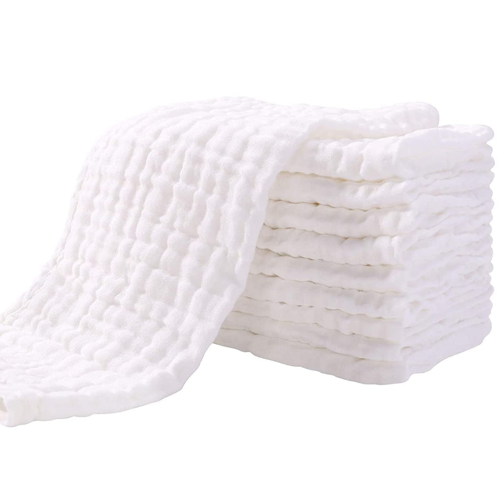 Yoofoss muslin burp cloths pack laid flat for soft, full coverage during feeds.