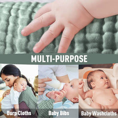 Yoofoss muslin burp cloths 20x10 inch—large surface for quick drool absorption.