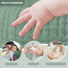Yoofoss muslin burp cloths 20x10 size, wide coverage for spills and burps.