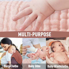Yoofoss muslin burp cloths size 20x10, offering generous coverage for messes.