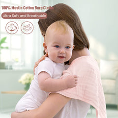 Yoofoss muslin burp cloths texture closeup, breathable cotton gentle on delicate skin.
