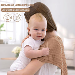Yoofoss muslin burp cloths twenty-by-ten size provides full chest coverage.