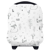 Yoofoss nursing cover with bear design worn by mom for private, comfortable breastfeeding.