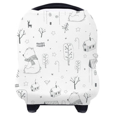 Yoofoss nursing cover with bear design worn by mom for private, comfortable breastfeeding.