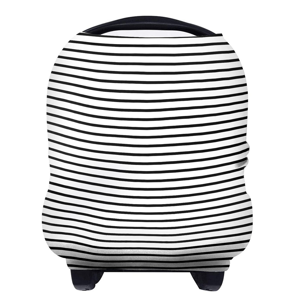 Yoofoss nursing cover in black stripe provides full privacy while nursing in public
