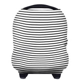 Yoofoss nursing cover in black stripe provides full privacy while nursing in public