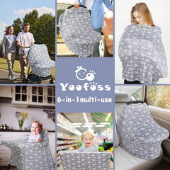 Yoofoss nursing cover features breathable fabric for airy comfort during feeds.