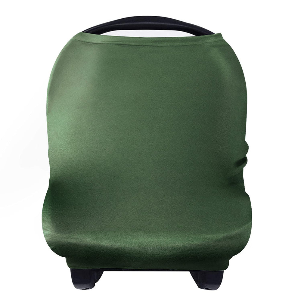 Yoofoss Nursing Cover close-up in dark green fabric for soft, breathable comfort.