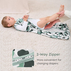 Yoofoss sleep sack features roomy arm openings for comfortable movement.