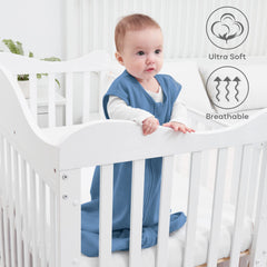 Yoofoss sleep sack with 2-way zipper enables easy night changes.