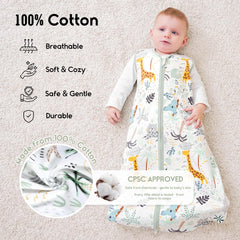 Yoofoss sleep sack 2-way zipper closeup for easy night diaper changes.