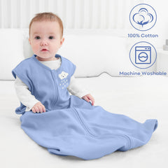 Yoofoss sleep sack with 2-way zipper makes midnight diaper changes smoother