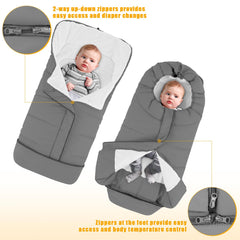 Yoofoss two-way zipper enables easy diaper changes without removing the cover