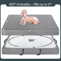 Yoofoss cushioned waterproof crib pad protects mattress from moisture and messes