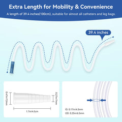 YOOGUSTO kink-resistant blue extension tubing maintains smooth flow