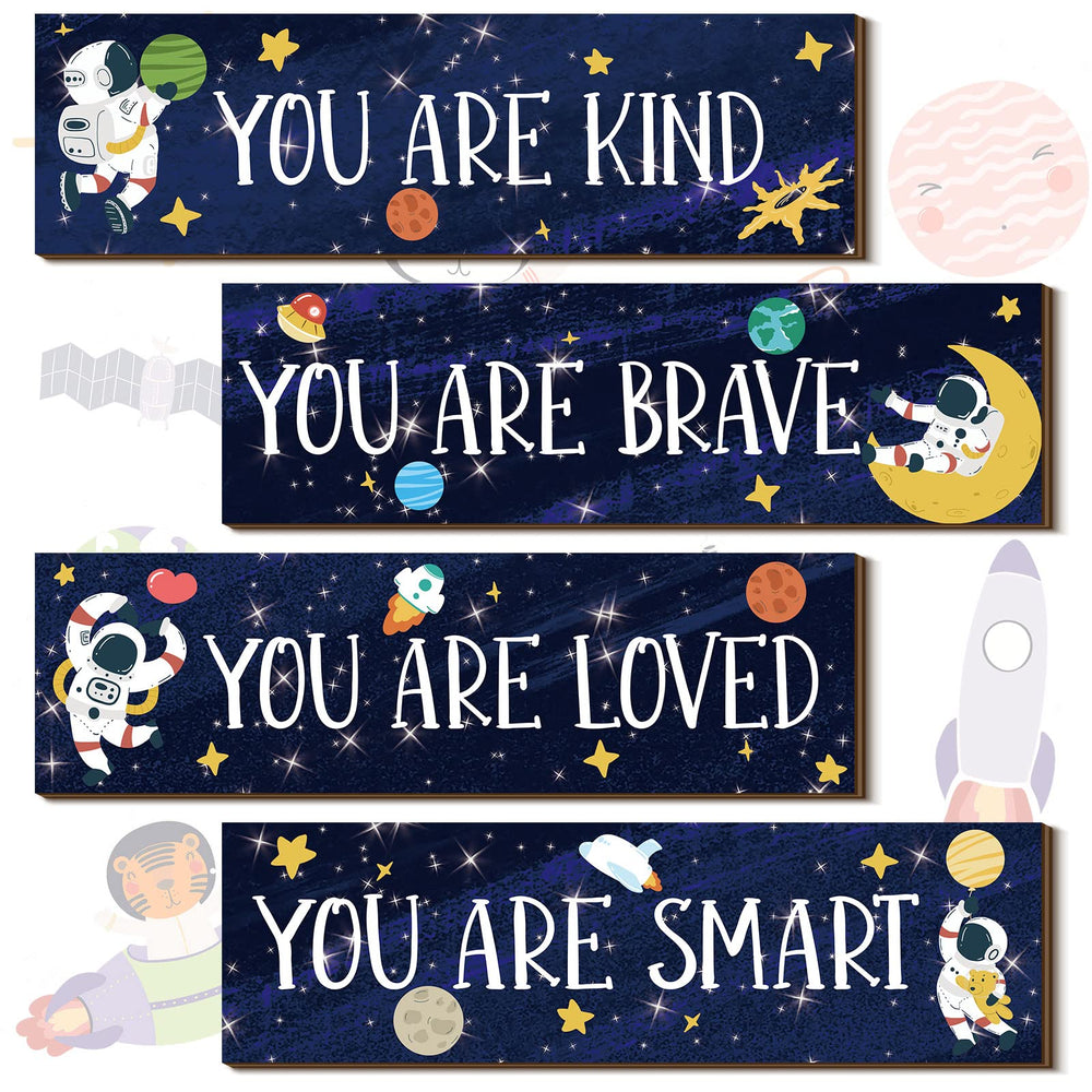 Yookeer Space solar system wall art with a gentle glow for kid spaces