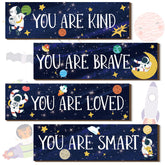 Yookeer Space solar system wall art with a gentle glow for kid spaces