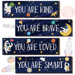Yookeer Space solar system wall art with a gentle glow for kid spaces