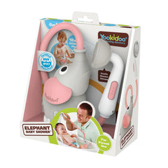 Yookidoo Pink Elephant bath time toy promotes fun during bath time while rinsing.