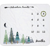 Yoothy baby milestone blanket with mountain design for monthly photos