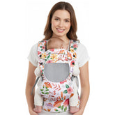 YooxArmor Embrace baby carrier front view shows ergonomic support for all-day wear.