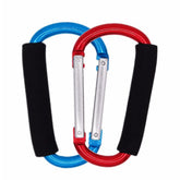 YOTOM stroller hooks 5.4-inch aluminum carabiner, ideal for diaper bags.