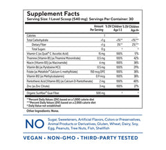 You+yours Tasteless Multivitamin Powder dissolves clearly in drinks for easy daily supplementation.