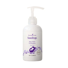 Young Living Seedlings Baby Wash bottle with gentle tear-free formula.