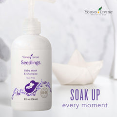 Young Living Seedlings tear-free formula for gentle cleansing.