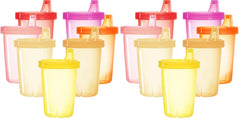 youngever pink sippy cups top view with bite-resistant spout for independent sipping