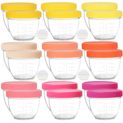 Youngever 2oz baby food containers with lids for easy portioning and on-the-go feeding.