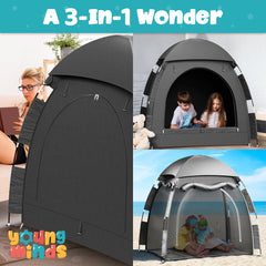 YoungMinds dual-door-access-pack-n-play allows quick checks and airflow.