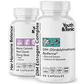 Youth and Tonic DIM supplement bottle with pour for easy daily intake.