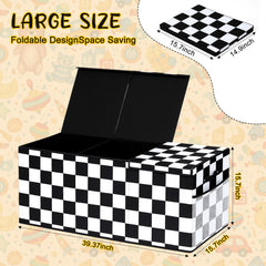 Youyole monster checkered storage box collapsible design saves space when not in use.