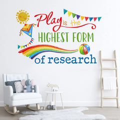 Yovkky Play rainbow sun wall decal brightens a kid's room with easy, self-adhesive decor.