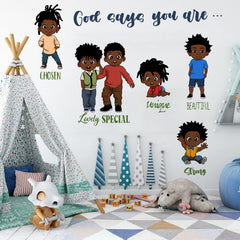 Yovkky positive message wall decal enhances kids' bedroom ambiance