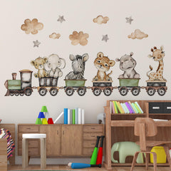 Yovkky safari train decal lion on train for kid friendly art.